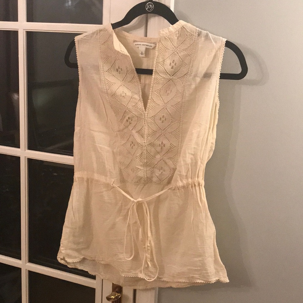 Banana Republic Beige No Sleeve Shirt